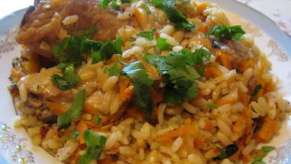 Рецепт Плова с курицей в утятнице