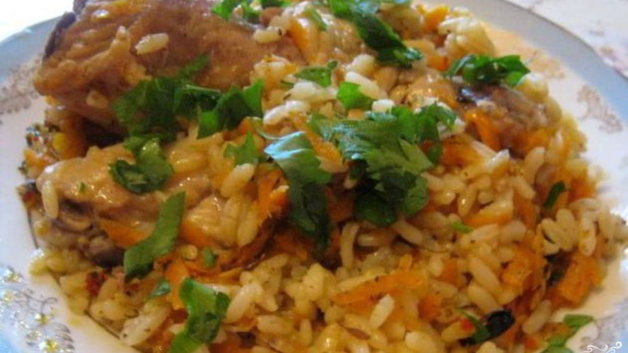 Рецепт плова с курицей в утятнице