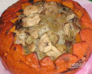 Плов с тыквой и курицей