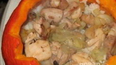 плов с тыквой и курицей