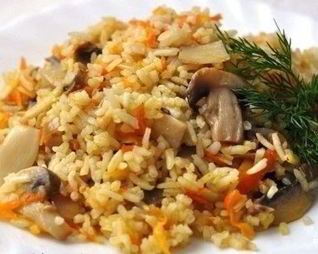 Плов со свининой и грибами