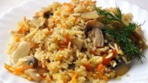 плов со свининой и грибами