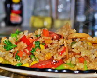 Постный плов с овощами