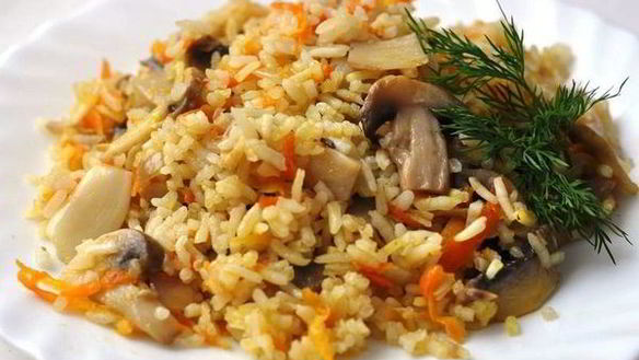 Рецепт Вегетарианского плова с шампиньонами