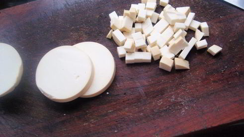 гороховое рагу с копченым сыром без мяса