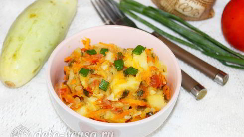 овощное рагу из картофеля и кабачков