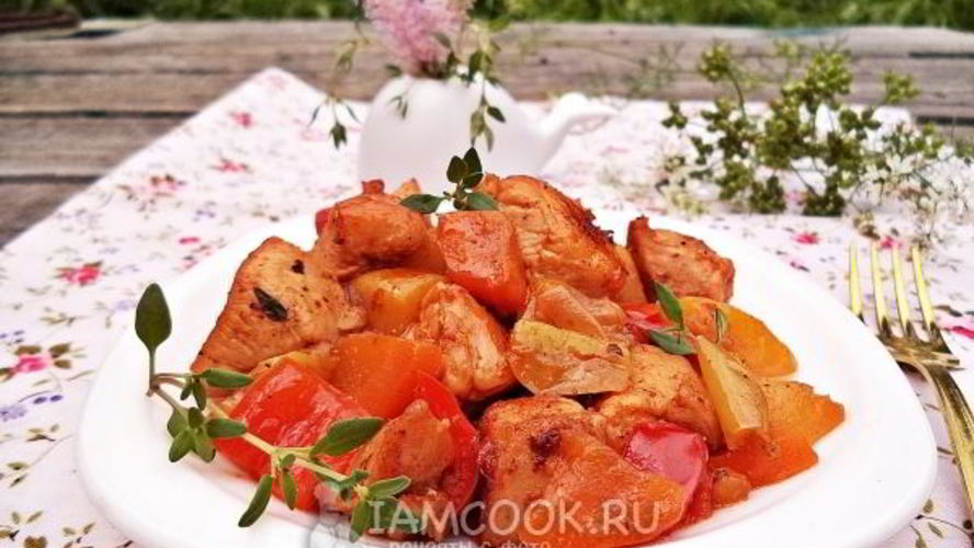 Рецепт овощного рагу с куриной грудкой