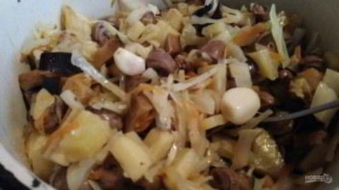 овощное рагу с куриными сердечками