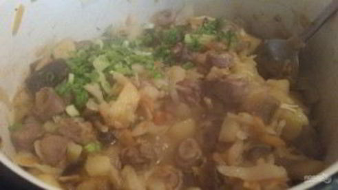 овощное рагу с куриными сердечками