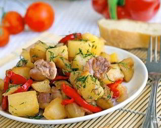 Овощное рагу с курицей