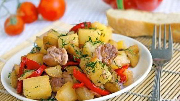 Рецепт Овощного рагу с курицей