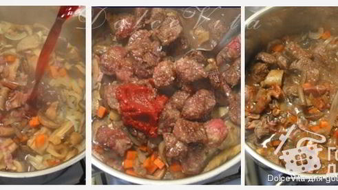 рагу из говядины с грибами