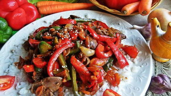 Рецепт Рагу из печенки с овощами