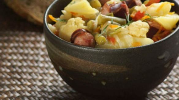 Рецепт Рагу с копчеными колбасками