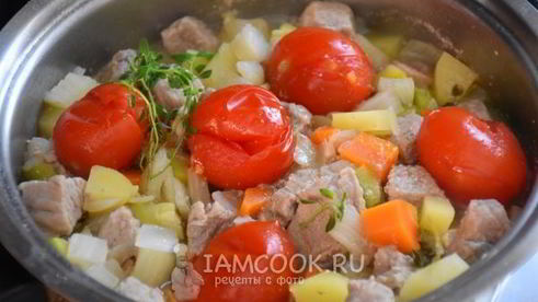 рагу с телятиной по-средиземноморски