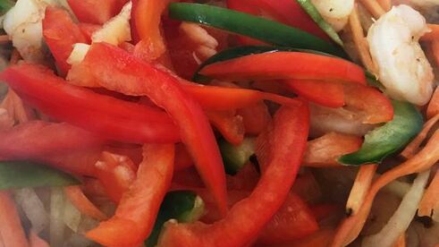 рисовая лапша с креветками