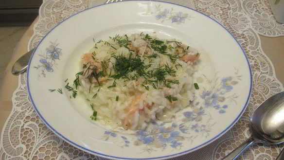 Рецепт Изысканного ризотто с лососем