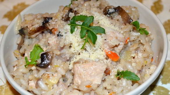 Рецепт Непьяного ризотто с индейкой и грибами портобелло