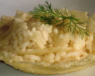 Ризотто с фенхелем в сырных корзиночках