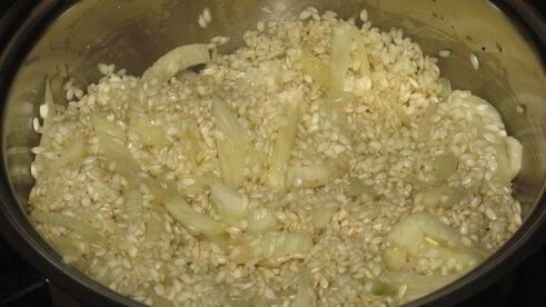 ризотто с фенхелем в сырных корзиночках