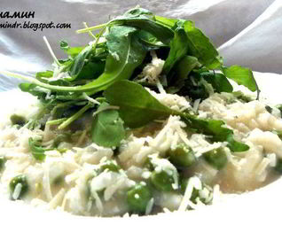 Ризотто с горошком и мятой