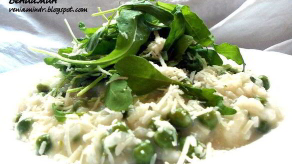 Рецепт Ризотто с горошком и мятой