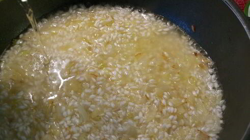 ризотто с грушей и горгонзолой
