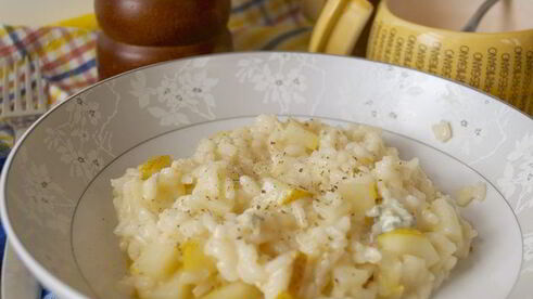 ризотто с грушей и горгонзолой