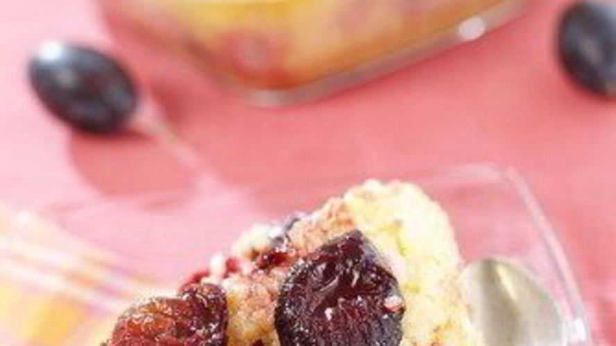 Рецепт ризотто с кокосовым молоком и сливами, запечеными в марсале с корицей