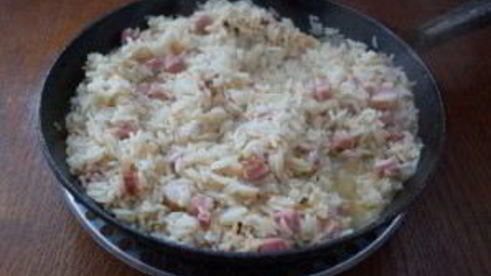ризотто с копченой грудинкой