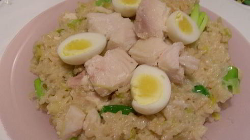 ризотто с копченой рыбой