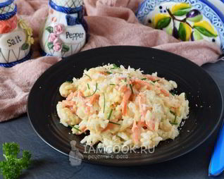 Ризотто с креветками в сливочном соусе