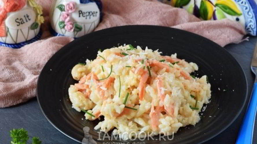 Рецепт ризотто с креветками в сливочном соусе
