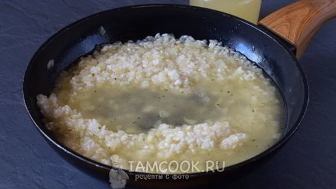 ризотто с креветками в сливочном соусе