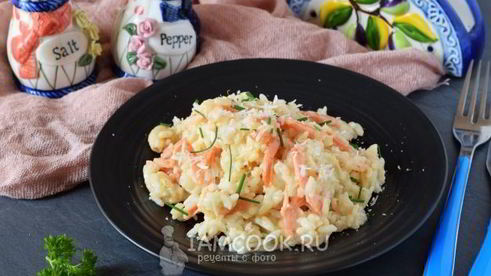 ризотто с креветками в сливочном соусе