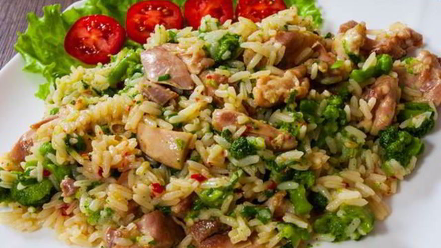 Рецепт ризотто с курицей, грибами и брокколи