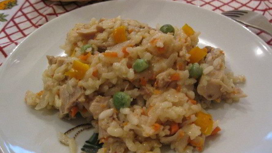 Рецепт ризотто с курицей и овощами