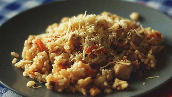 Рецепт Ризотто с курицей, овощами и пармезаном