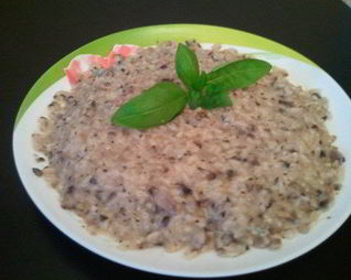 Ризотто с шампиньонами и сыром дор-блю