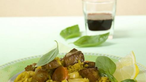 ризотто с телятиной и овощами