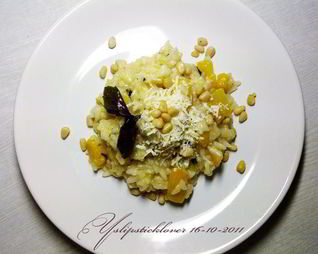 Ризотто с тыквой, брынзой и кедровыми орешками