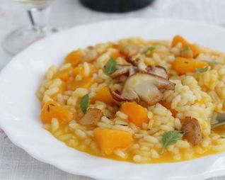 Ризотто с тыквой и белыми грибами