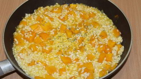 ризотто с тыквой и белыми грибами