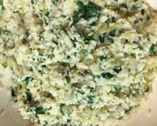 Ризотто со шпинатом и козьим сыром