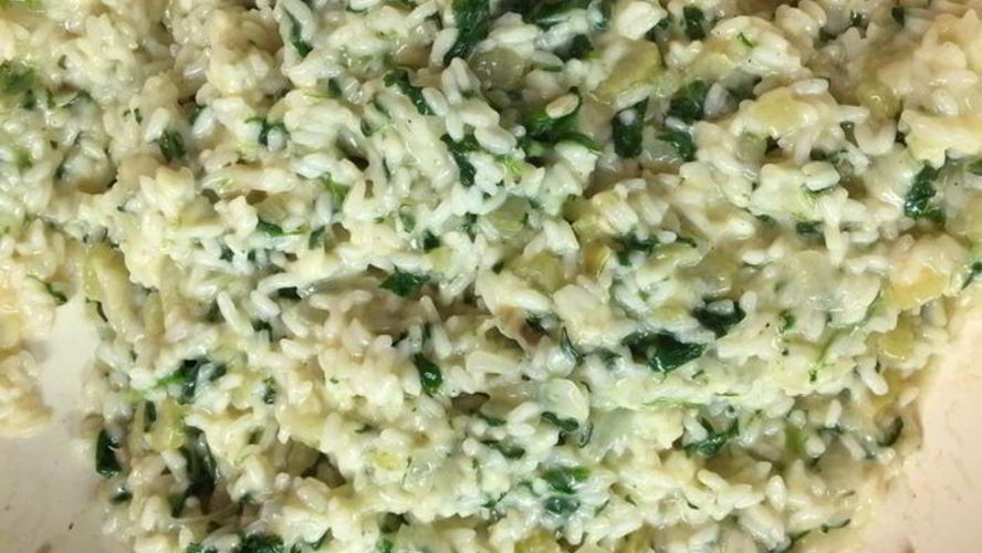 Рецепт ризотто со шпинатом и козьим сыром