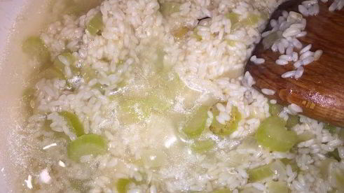 ризотто со шпинатом и козьим сыром