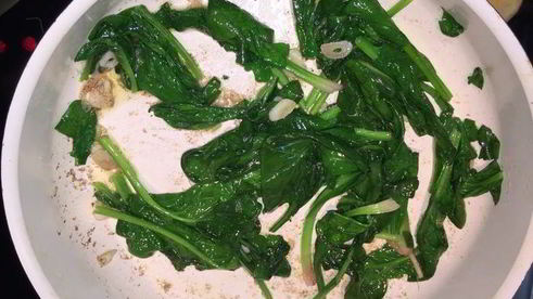 ризотто со шпинатом и козьим сыром