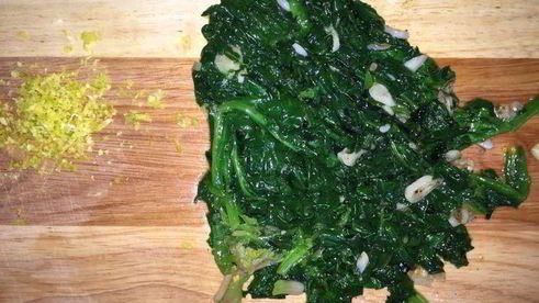 ризотто со шпинатом и козьим сыром