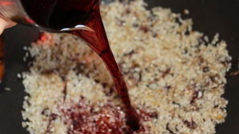 свекольный ризотто с цикорием