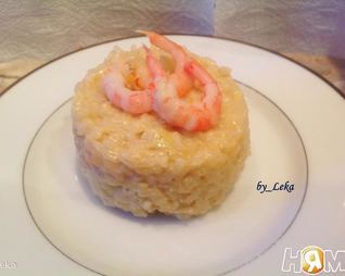 Яблочное ризотто с креветками